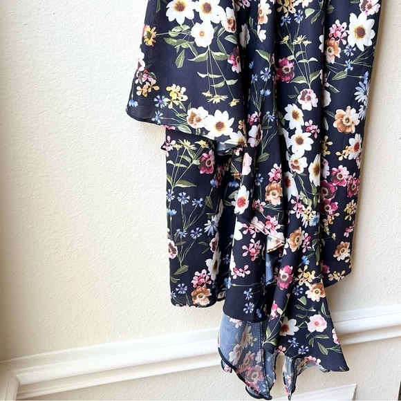 PARKER FLORAL HIGH Halter NECK SLEEVELESS ASYMMETRICAL DRESS COSMIC DAISY Sz M - Picture 10 of 15